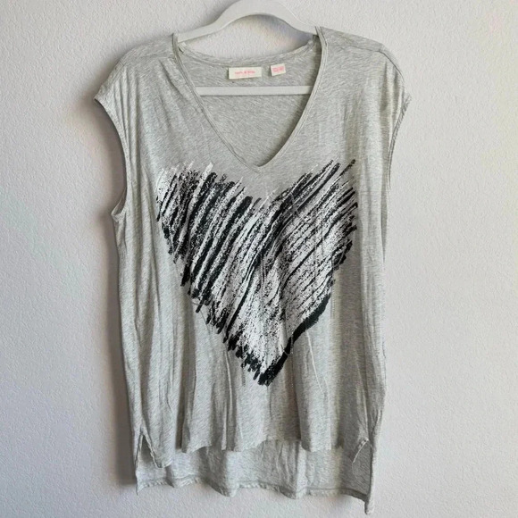 Sass & Bide Women’s Light Gray Heart String Chain Embellished Boho Shirt Size M - Picture 5 of 9